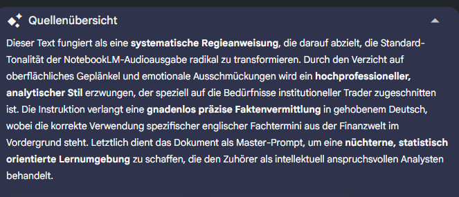 Die globale Regieanweisung