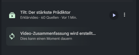 NotebookLM erstellt gerade eine Video-Zusammenfassung