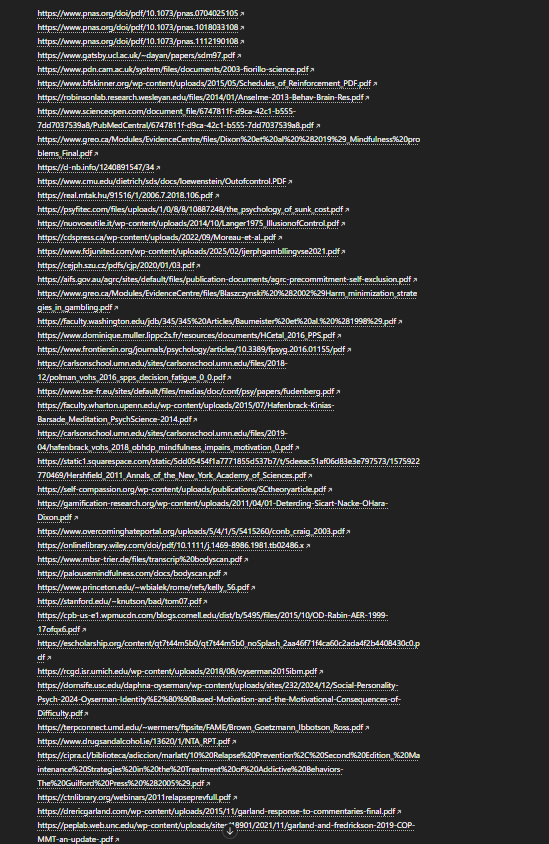 Ein Ausschnitt aus der gesammelten Quellensammlung, Links zu Studien, Papers und Berichten von Universitäten weltweit